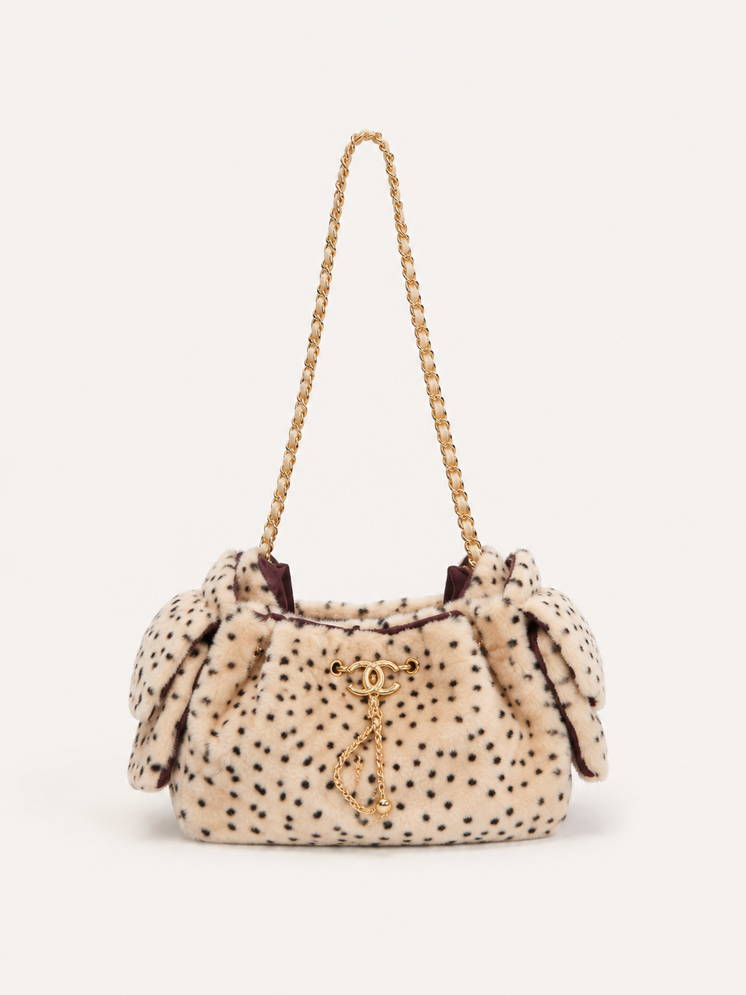 Faux Fur Chain Shoulder Bag