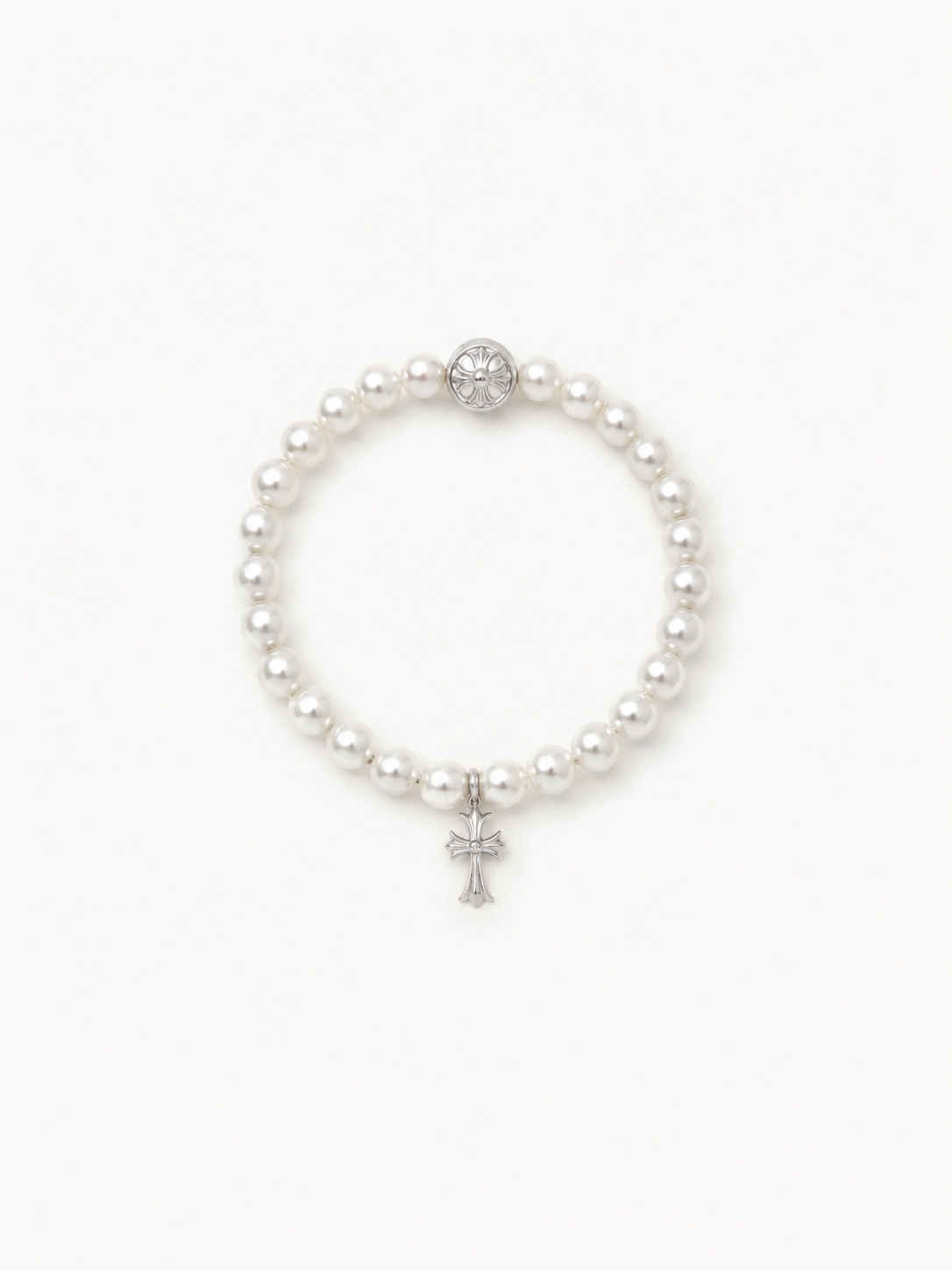 CHROME HEARTS × MIKIMOTO Pearl Cross Bracelet