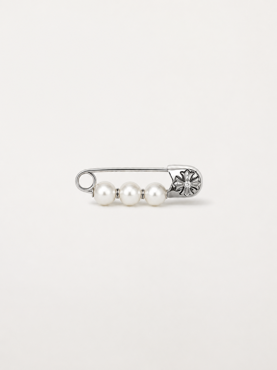 Pearl Safety Pin Brooch