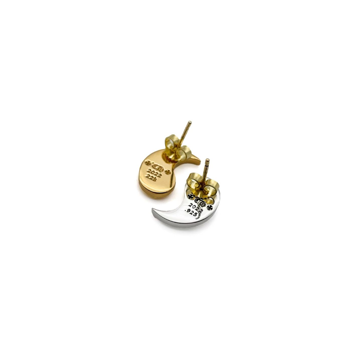 Two-Tone Yin Yang Stud Earrings